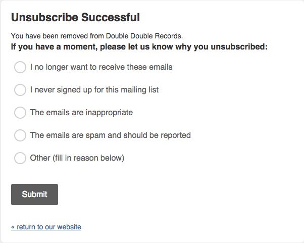 unsubscribe option