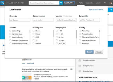 Segment user using tools like Linkedin Sales Navigator