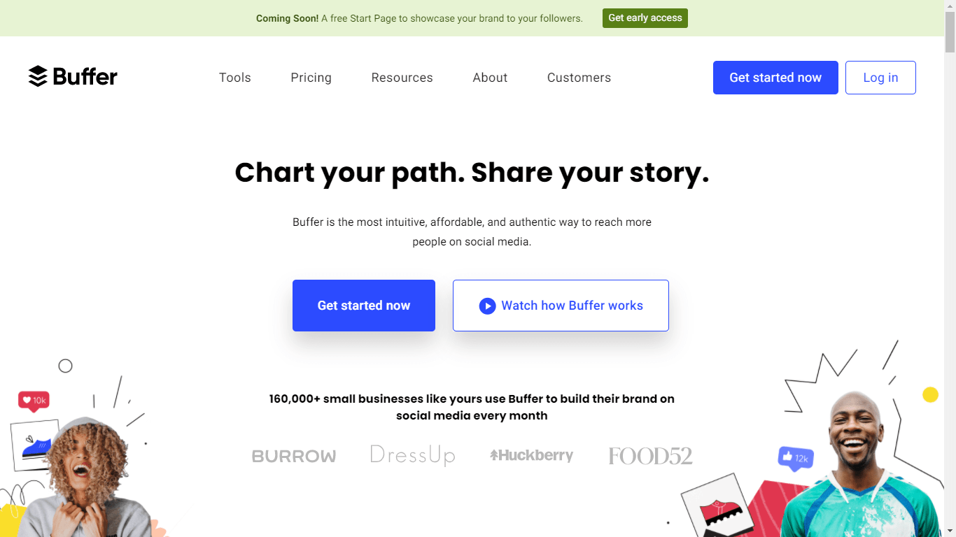 Buffer homepage