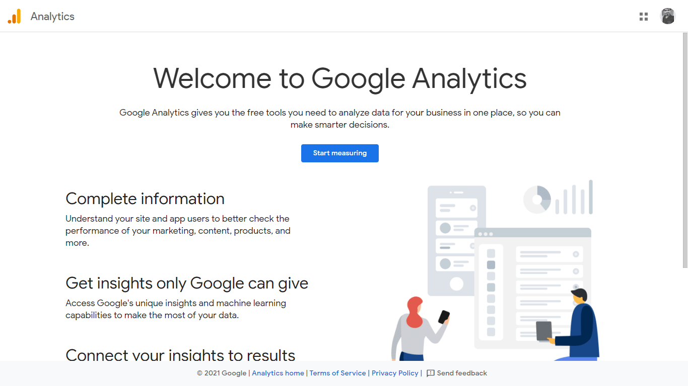 Google Analytics Homepage